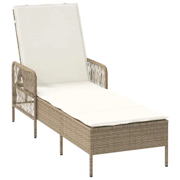 Outlet vidaXL Solstol Beige och krämvit 200 x 55 x 92 cm konstrotting