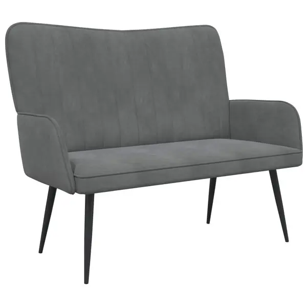 Sänkt pris vidaXL Tvåsitssoffa Mörkgrå 115 x 61 x 87 cm Sammet
