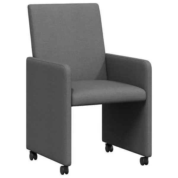 Outlet vidaXL Matstolar med hjul med hjul 2 pcs Mörkgrå 57 x 66 x 94 cm tyg