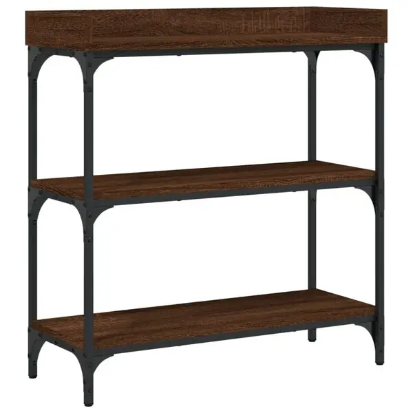 Säker betalning vidaXL Konsolbord med hyllor brun ek 75x30x80 cm
