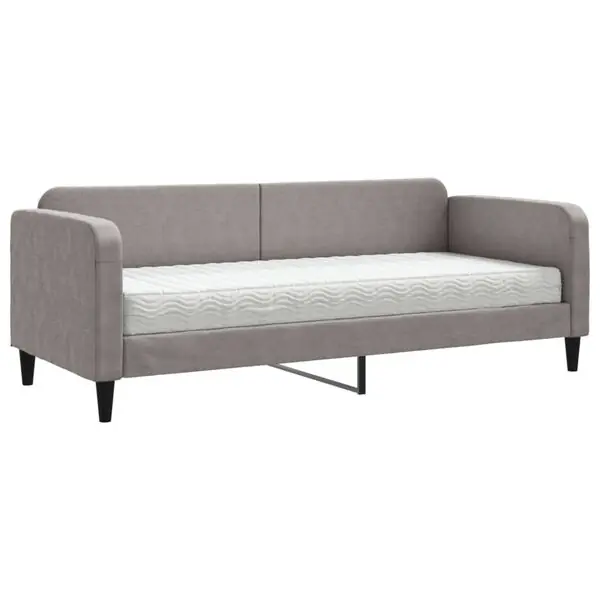 vidaXL Dagbädd med madrass taupe 80x200 cm tyg Handla nu