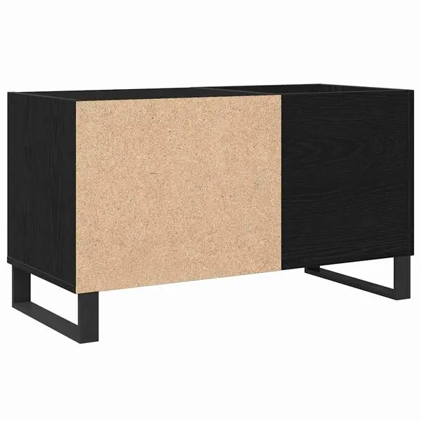 vidaXL Skivskåp med hylla Svart Ek 85 x 38 x 48 cm Konstruerat trä Fynd