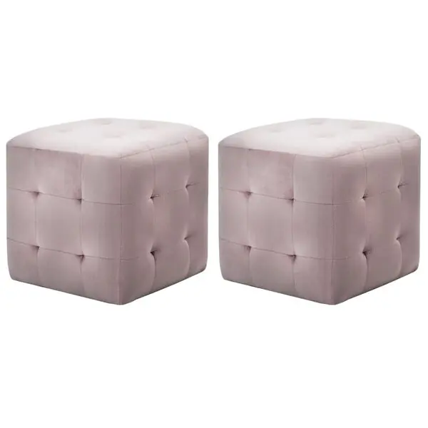 Trygg betalning vidaXL Sängbord 2 st rosa 30x30x30 cm sammetstyg