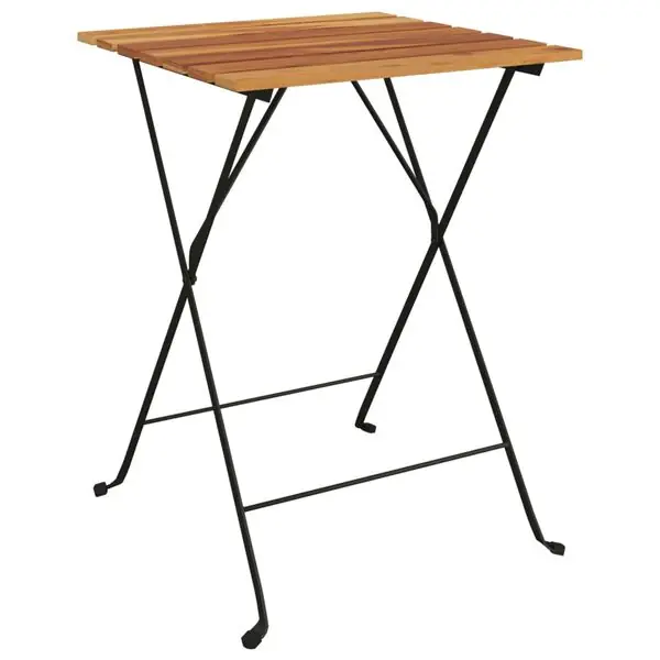 Säker betalning vidaXL Hopfällbart cafébord 55x54x71 cm massiv teak och stål
