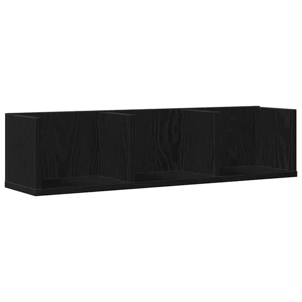 Sista chansen vidaXL Vägg hylla med hylla Svart Ek 75 x 18 x 18 cm Konstruerat trä