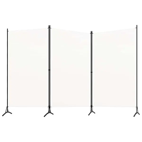 Erbjudande vidaXL Rumsavdelare 3 paneler vit 260x180 cm tyg
