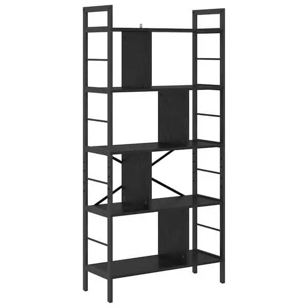Nedsatt pris vidaXL Hyllsystem Svart Ek 75 x 30 x 156 cm Konstruerat trä
