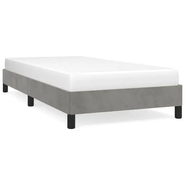 vidaXL Sängram utan madrass ljusgrå 80x200 cm sammet Billig