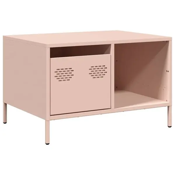 Säker betalning vidaXL Soffbord rosa 68,5x50x43,5 cm kallvalsat stål