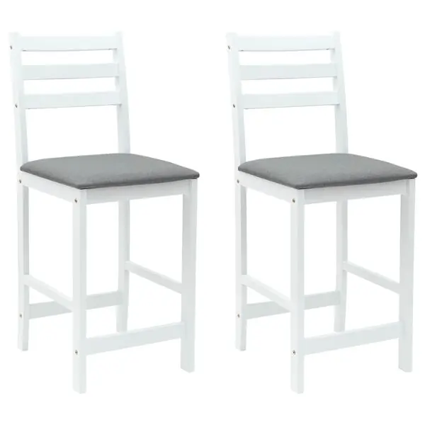 vidaXL Matstolar 2 pcs Vit 40 x 47,5 x 99,5 cm Massiv Gummiträ Lågt pris