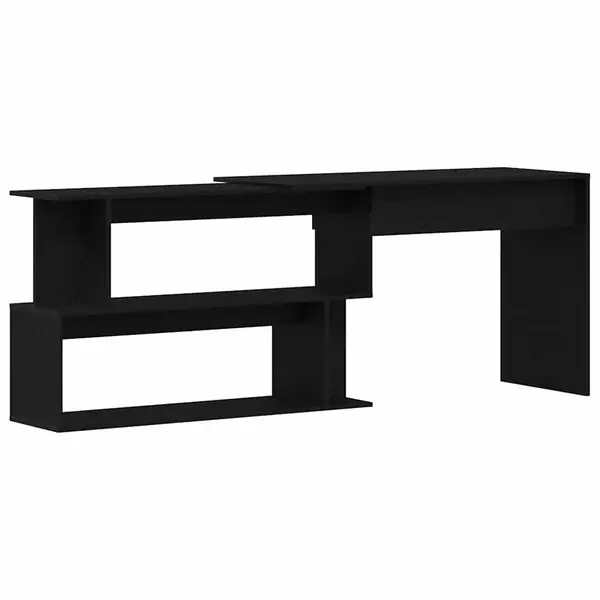 vidaXL Skrivbord Svart Ek 200 x 50 x 76 cm Konstruerat trä Kampanjpris