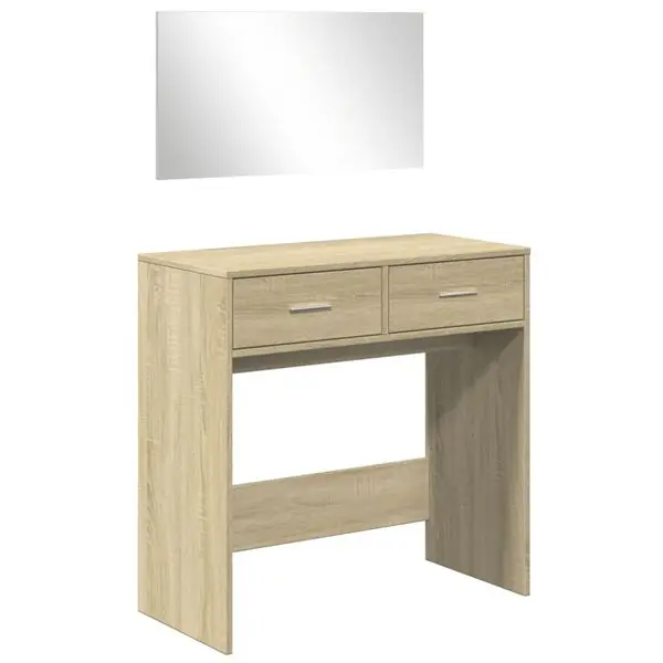 Rabatt vidaXL Sminkbord med spegel sonoma-ek 80x39x80 cm