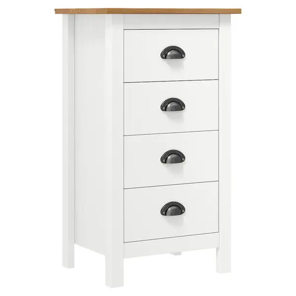 Begränsat antal vidaXL Skänk Hill vit 46x35x80 cm massiv furu