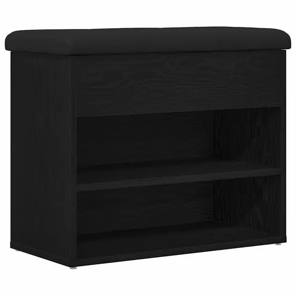 Kampanjpris vidaXL Förvaringsbänk Svart Ek 62 x 32 x 50 cm Konstruerat trä