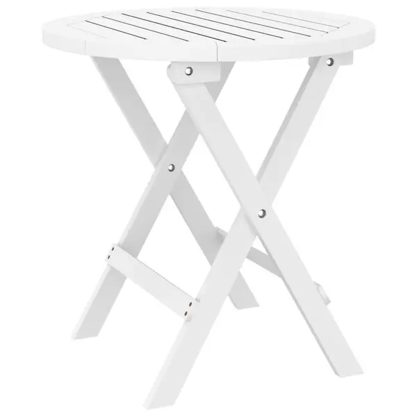 Beställ nu vidaXL Hopfällbart trädgårdsbord vit Ø 46 cm massivt akaciaträ