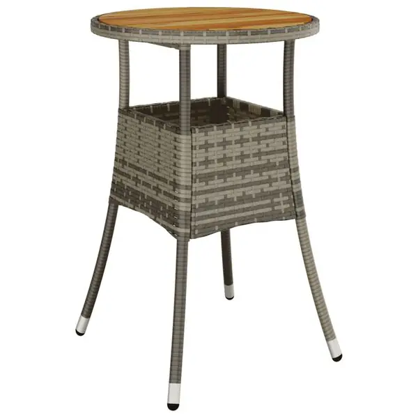 Erbjudande vidaXL Trädgårdsbord Ø60x75 cm akaciaträ och konstrotting grå