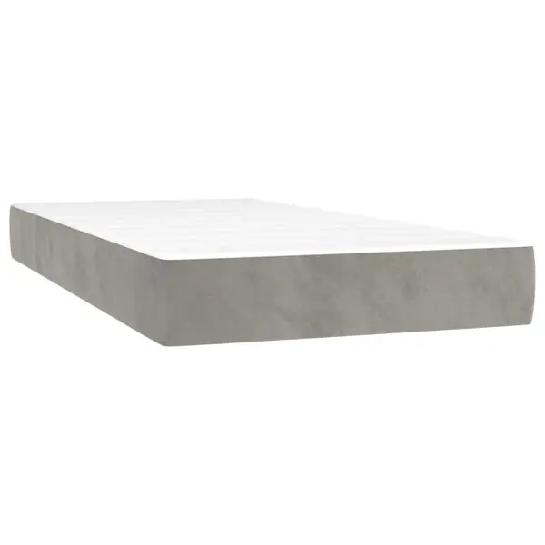 Expressleverans vidaXL Pocketresårmadrass medium ljusgrå 80x200x20 cm sammet