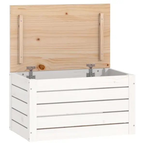 Köp nu vidaXL Förvaringslåda vit 59,5x36,5x33 cm massiv furu