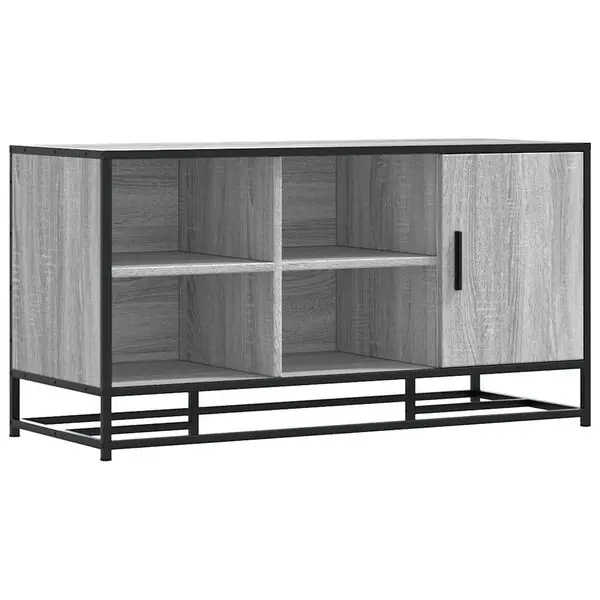 vidaXL Skobänk grå sonoma 100x40x53,5 cm konstruerat trä och metall Expressleverans