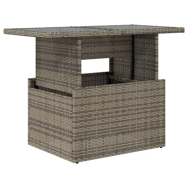 vidaXL Trädgårdsbord med glasskiva grå 100x55x73 cm konstrotting Köp online