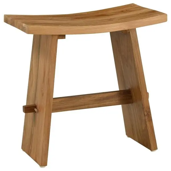 vidaXL Badrumspall Brun 50 x 29,5 x 50,5 cm Massivt teakträ Populärt val