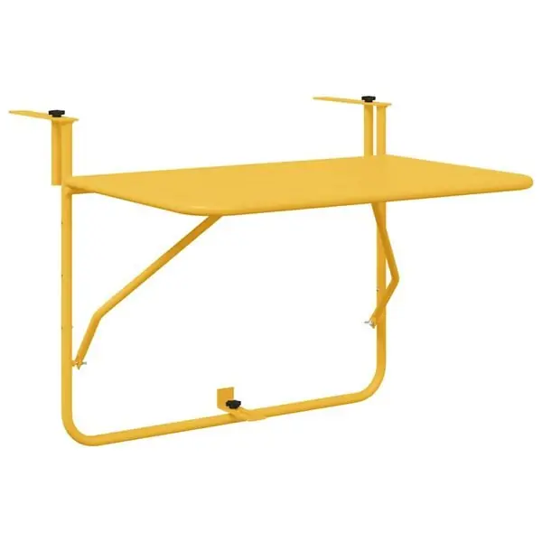 Erbjudande vidaXL Hängande Balkongbord Senapsgul 60 x 39 x 65 cm Stål