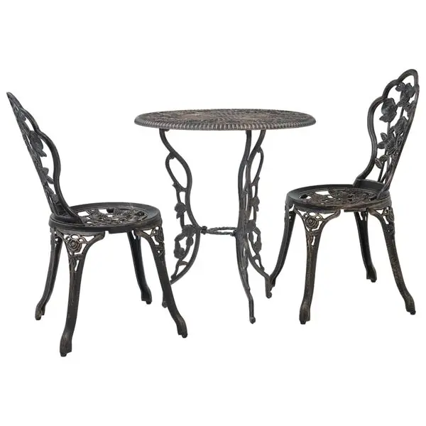 vidaXL Caféset 3 delar gjuten aluminium Köp online
