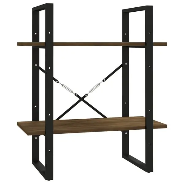 vidaXL Bokhylla 2 hyllor brun ek 60x30x70 cm konstruerat trä Sista chansen