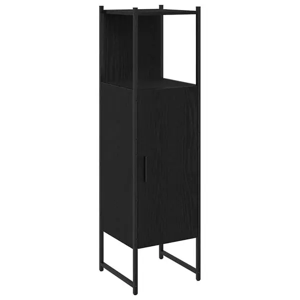 Begränsat erbjudande vidaXL Badrumsmöbelset Svart Ek 33 x 33 x 120,5 cm Konstruerat trä