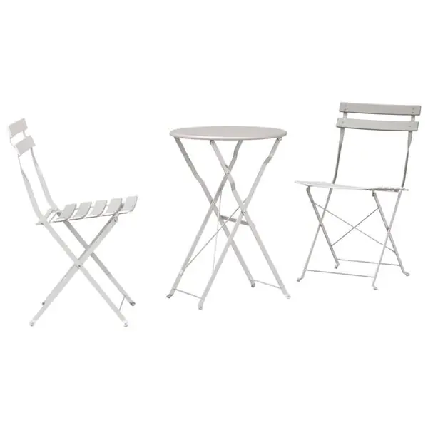 vidaXL Fällbart bistroset 3 pcs Beige Stål Kampanj