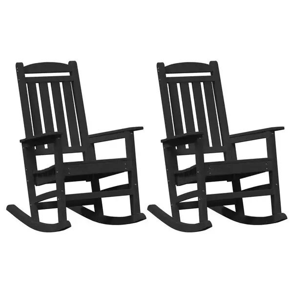 Fynd vidaXL Gungstol 2 pcs Svart 92 x 70 x 108 cm polyeten