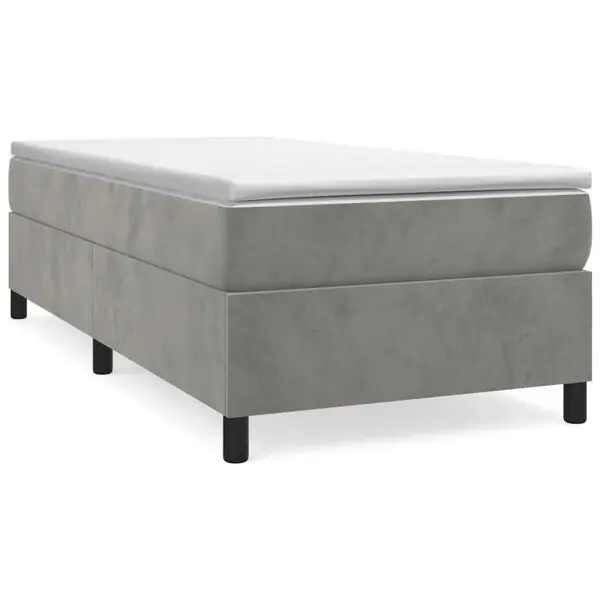 vidaXL Ramsäng med madrass ljusgrå 100x200 cm sammet Köp nu