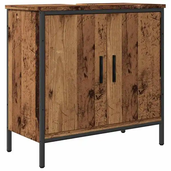 vidaXL Tvättställsskåp åldrat trä 60x30x60 cm konstruerat trä Billig