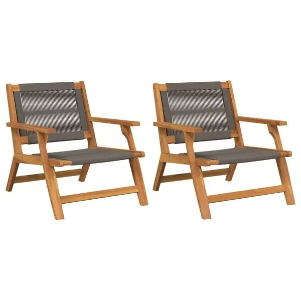 Endast denna vecka vidaXL Trädgårdsmöbler 2 pcs Grå 67 x 78 x 73 cm Massivt Akaciaträ