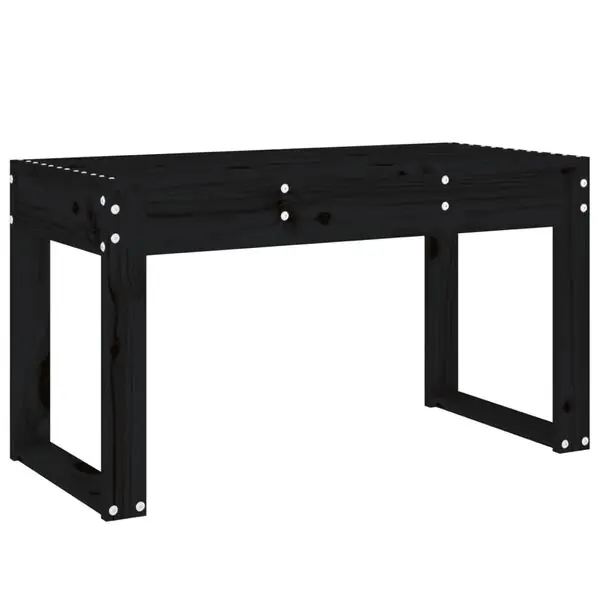 vidaXL Trädgårdsbänk svart 80x38x45 cm massiv furu Rabatt