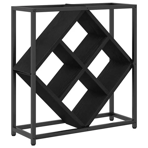 vidaXL Vinställ Svart Ek 51 x 18 x 52,5 cm Konstruerat trä Fynd