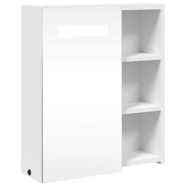 Expressleverans vidaXL Spegelskåp och LED-lampa vit 45x13x52 cm