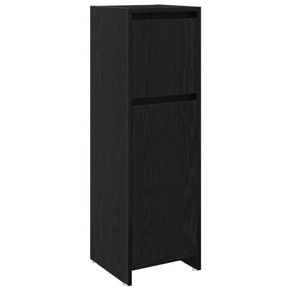 vidaXL Badrumsskåp med låda Svart Ek 30 x 30 x 95 cm Konstruerat trä Sänkt pris