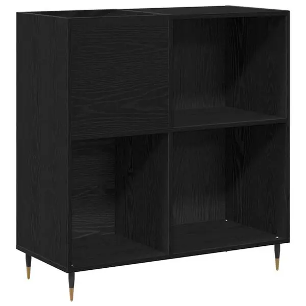 vidaXL Skivskåp med hylla Svart Ek 85 x 38 x 89 cm Konstruerat trä Utförsäljning