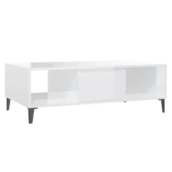 Rea vidaXL Soffbord vit högglans 103,5x60x35 cm konstruerat trä