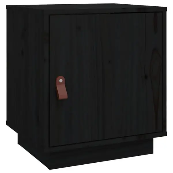 vidaXL Sängbord svart 40x34x45 cm massiv furu Rabatter