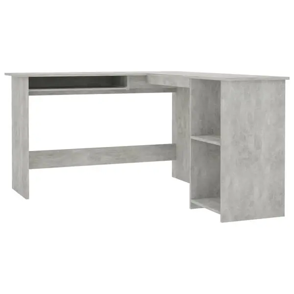 vidaXL Skrivbord L-format betonggrå 120x140x75 cm konstruerat trä I lager