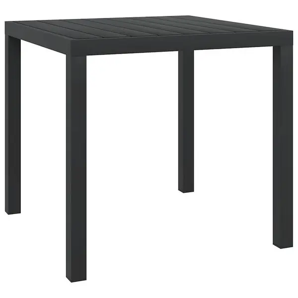 vidaXL Trädgårdsbord svart 80x80x74 cm aluminium och WPC Begränsad tid