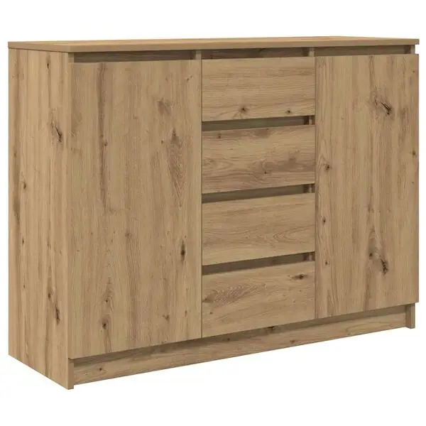 vidaXL Skänk med lådor hantverksmässig ek 100,5x35x76 cm I lager