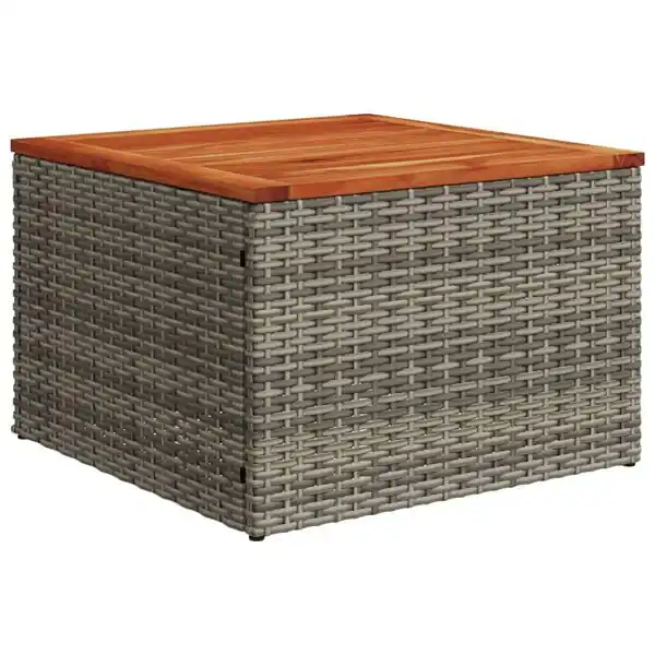 Rabatt vidaXL Trädgårdsbord grå 55x55x37 cm konstrotting och akaciaträ