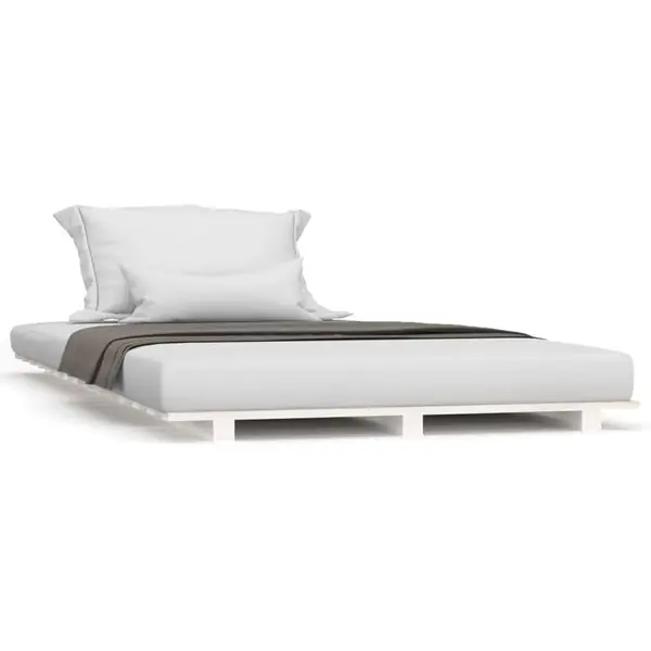 vidaXL Sängram vit 90x200 cm massiv furu Snabb frakt