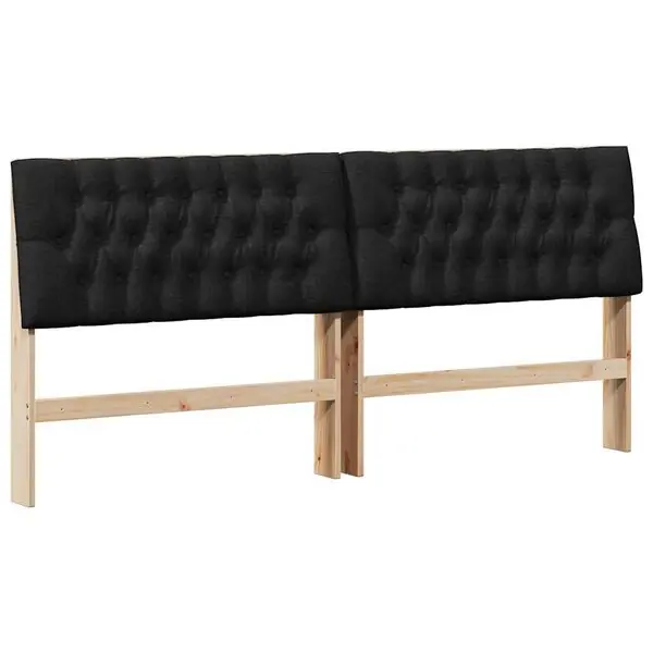 vidaXL Klädd sänggavel Svart 200 cm Massiv furu Beställ idag