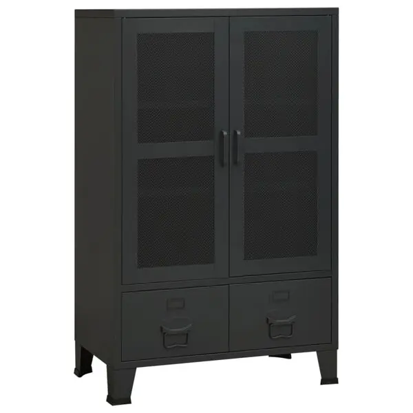 Populär vidaXL Industriellt förvaringsskåp svart 70x40x115 cm metall