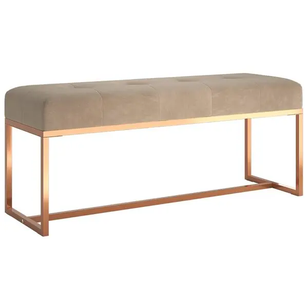 Kampanjpris vidaXL Bänk beige 110x36x45 cm sammet