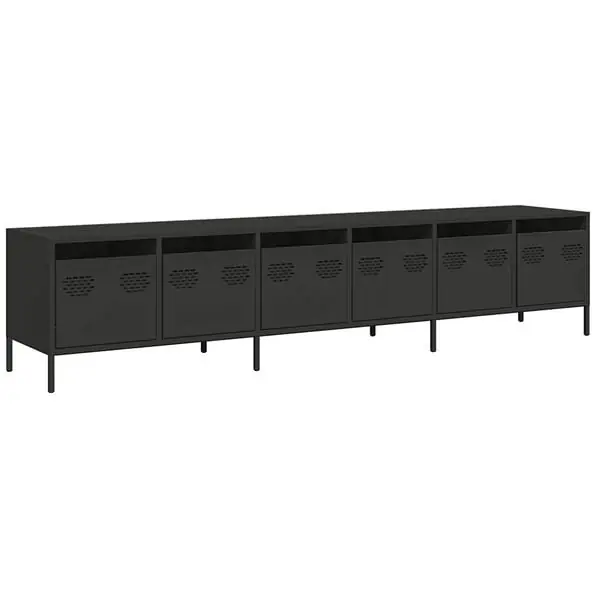 vidaXL Tv-bänk svart 202x39x43,5 cm kallvalsat stål Begränsat erbjudande